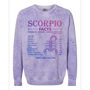 Zodiac Sign Scorpio Facts October November Gift Colorblast Crewneck Sweatshirt