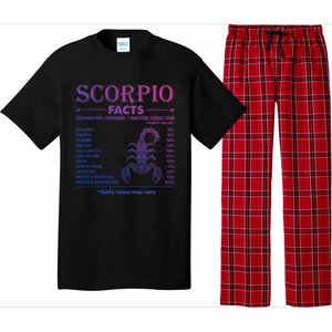 Zodiac Sign Scorpio Facts October November Gift Pajama Set