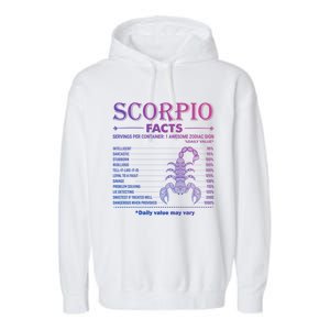 Zodiac Sign Scorpio Facts October November Gift Garment-Dyed Fleece Hoodie