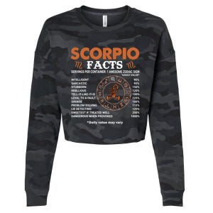 Zodiac Sign Scorpio Facts Cool Gift Cropped Pullover Crew