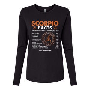 Zodiac Sign Scorpio Facts Cool Gift Womens Cotton Relaxed Long Sleeve T-Shirt