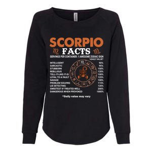 Zodiac Sign Scorpio Facts Cool Gift Womens California Wash Sweatshirt