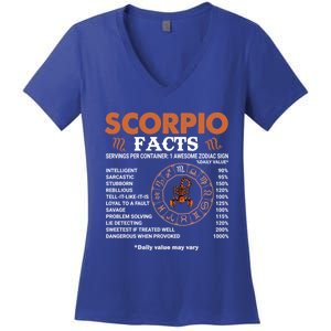 Zodiac Sign Scorpio Facts Cool Gift Women's V-Neck T-Shirt