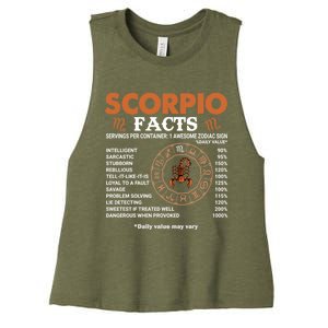 Zodiac Sign Scorpio Facts Cool Gift Women's Racerback Cropped Tank