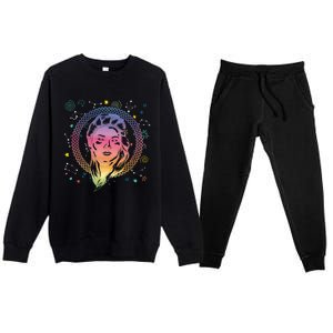 Zodiac Sign Stars Horoscope Earth Sign Astrology Virgo Gift Premium Crewneck Sweatsuit Set