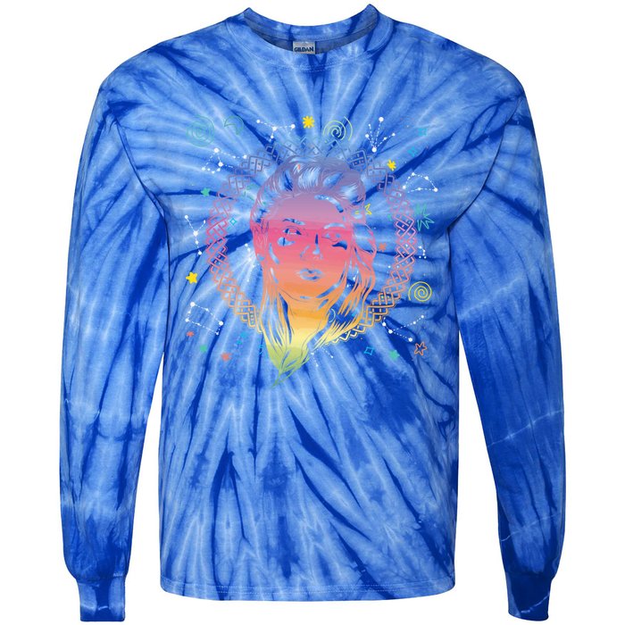 Zodiac Sign Stars Horoscope Earth Sign Astrology Virgo Gift Tie-Dye Long Sleeve Shirt