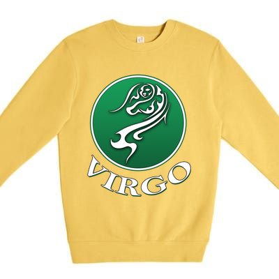 Zodiac Star Sign Astrology Virgo Cool Gift Premium Crewneck Sweatshirt