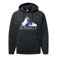 Zermatt Switzerland Swiss Alps Mountain Performance Fleece Hoodie