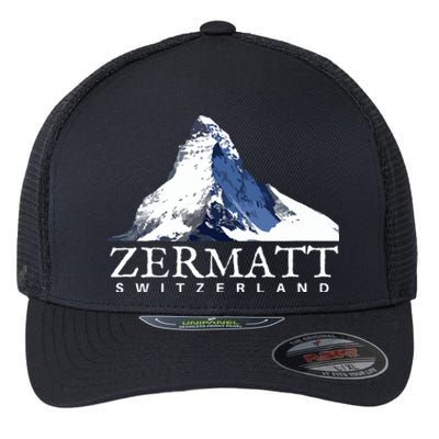 Zermatt Switzerland Swiss Alps Mountain Flexfit Unipanel Trucker Cap