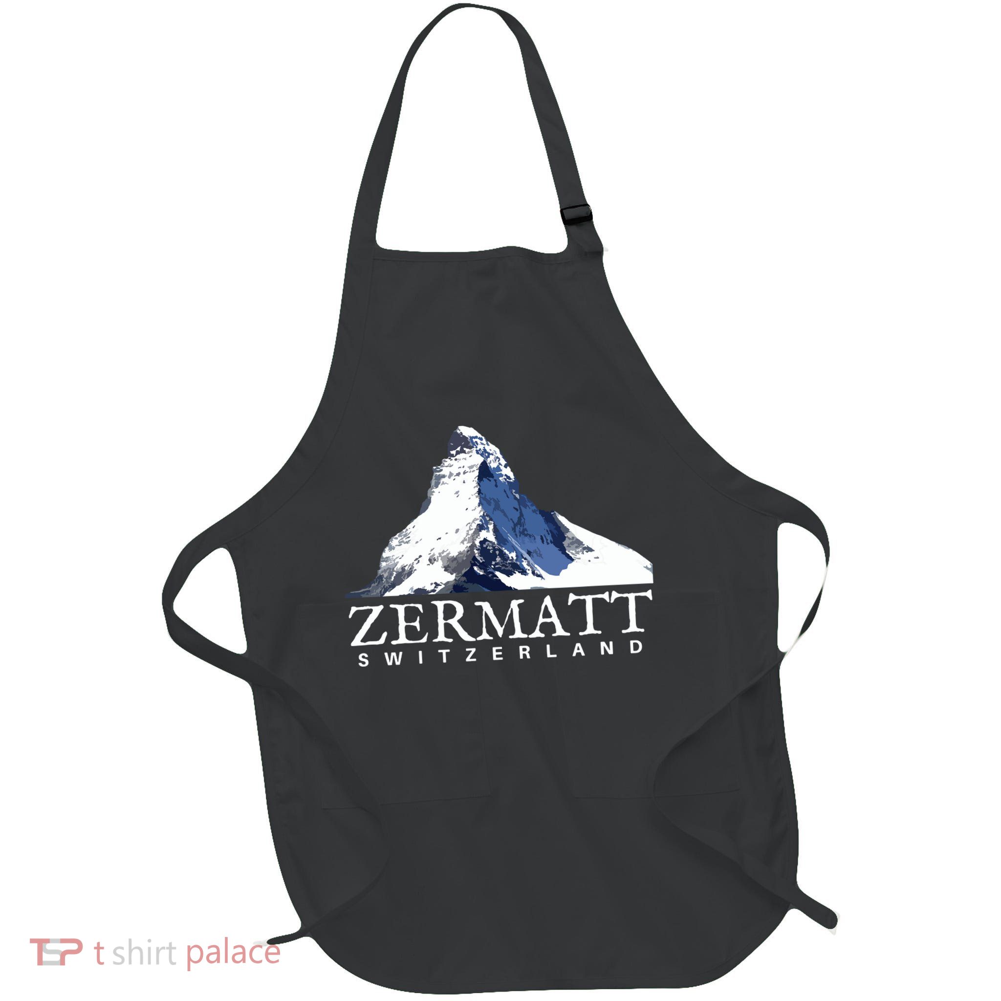 Zermatt Switzerland Swiss Alps Mountain Full-Length Apron With Pockets