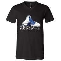 Zermatt Switzerland Swiss Alps Mountain V-Neck T-Shirt