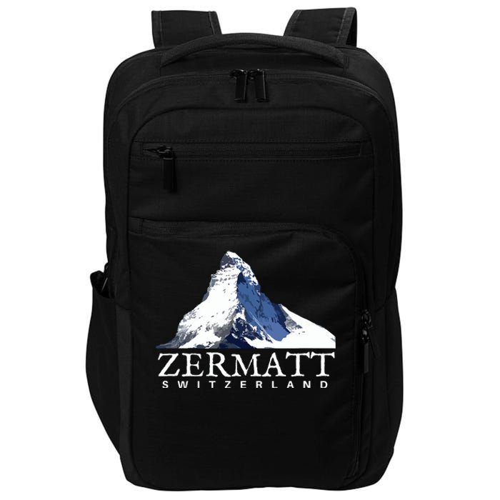 Zermatt Switzerland Swiss Alps Mountain Impact Tech Backpack