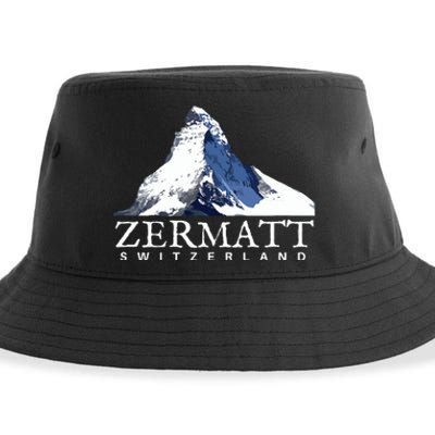 Zermatt Switzerland Swiss Alps Mountain Sustainable Bucket Hat