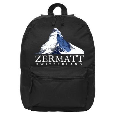 Zermatt Switzerland Swiss Alps Mountain 16 in Basic Backpack