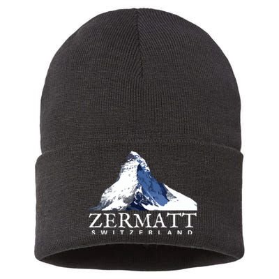 Zermatt Switzerland Swiss Alps Mountain Sustainable Knit Beanie