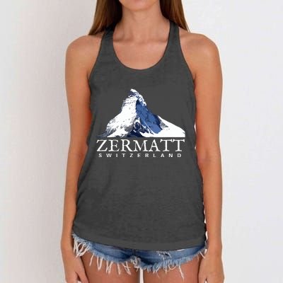 Zermatt Switzerland Swiss Alps Mountain Women's Knotted Racerback Tank