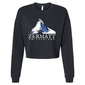 Zermatt Switzerland Swiss Alps Mountain Cropped Pullover Crew