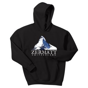 Zermatt Switzerland Swiss Alps Mountain Kids Hoodie