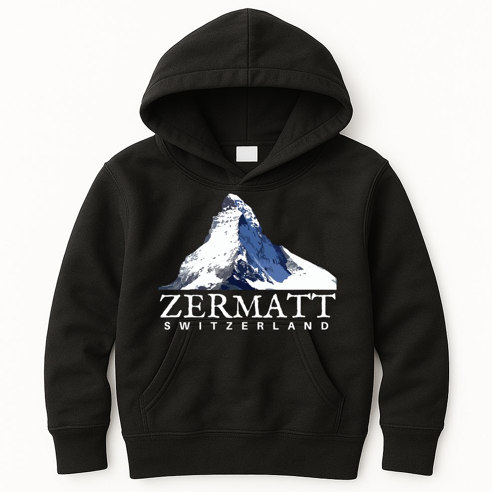 Zermatt Switzerland Swiss Alps Mountain Kids Hoodie