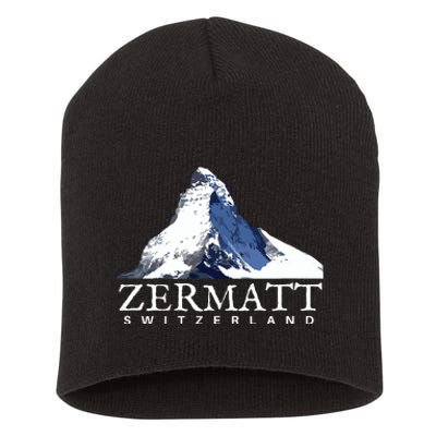 Zermatt Switzerland Swiss Alps Mountain Short Acrylic Beanie