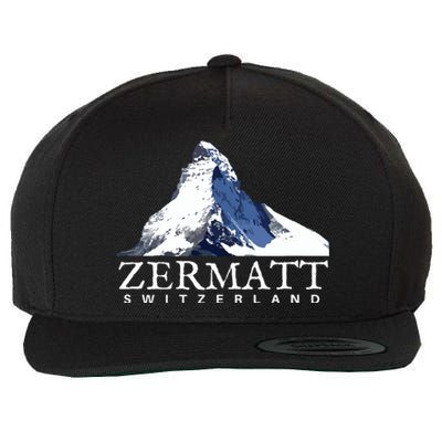 Zermatt Switzerland Swiss Alps Mountain Wool Snapback Cap