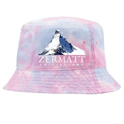 Zermatt Switzerland Swiss Alps Mountain Tie-Dyed Bucket Hat