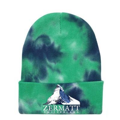 Zermatt Switzerland Swiss Alps Mountain Tie Dye 12in Knit Beanie