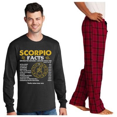 Zodiac Sign Scorpio Facts October November Birthday Gift Long Sleeve Pajama Set