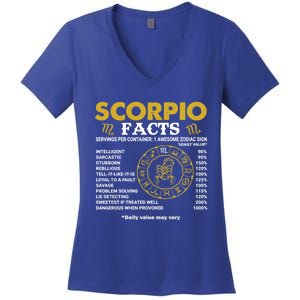 Zodiac Sign Scorpio Facts October November Birthday Gift Women's V-Neck T-Shirt