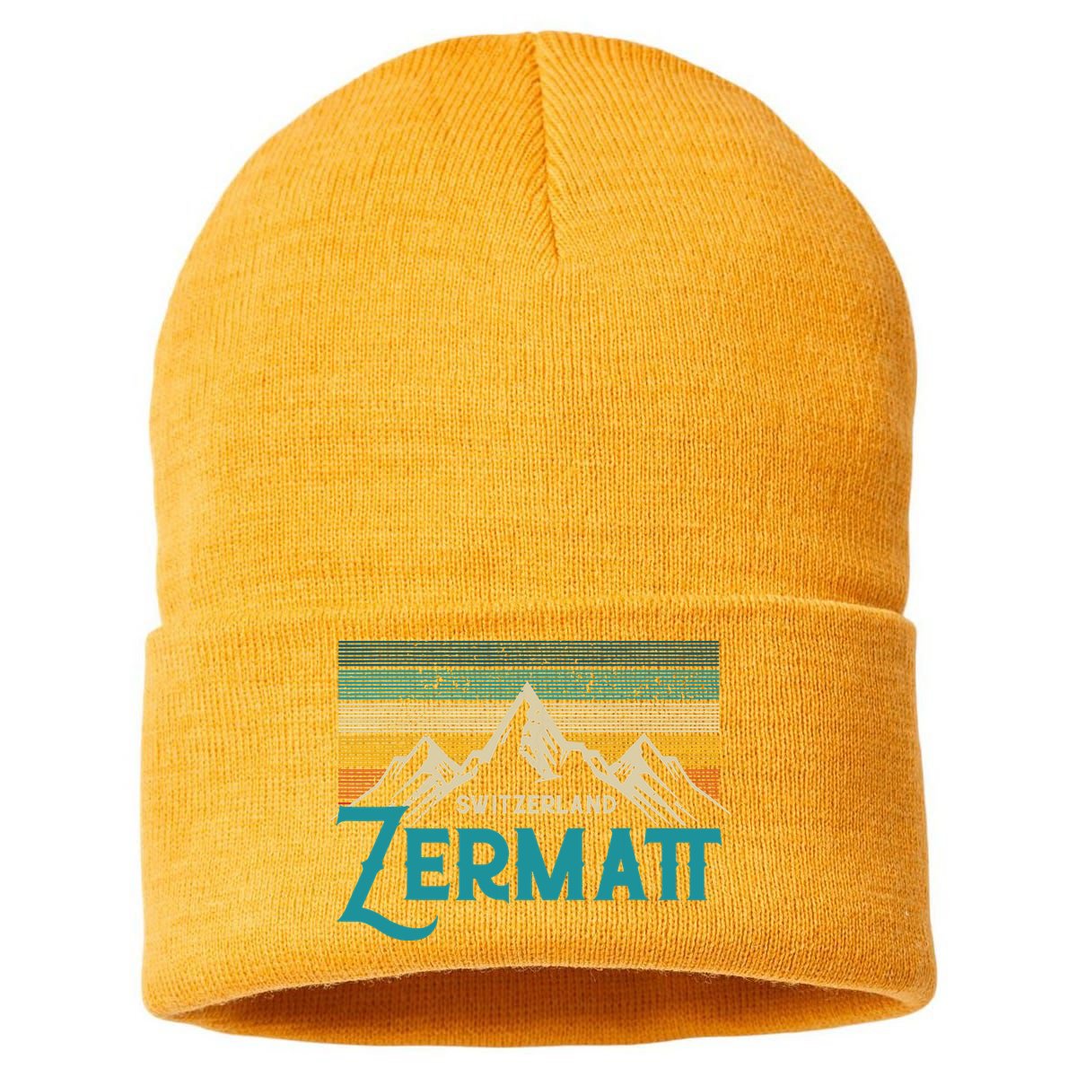 Zermatt Switzerland Swiss Vintage Mountains Souvenir Gift Sustainable Knit Beanie