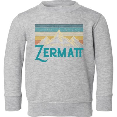 Zermatt Switzerland Swiss Vintage Mountains Souvenir Gift Toddler Sweatshirt