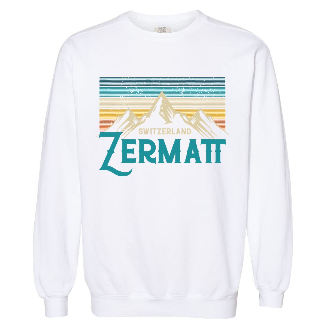 Zermatt Switzerland Swiss Vintage Mountains Souvenir Gift Garment-Dyed Sweatshirt