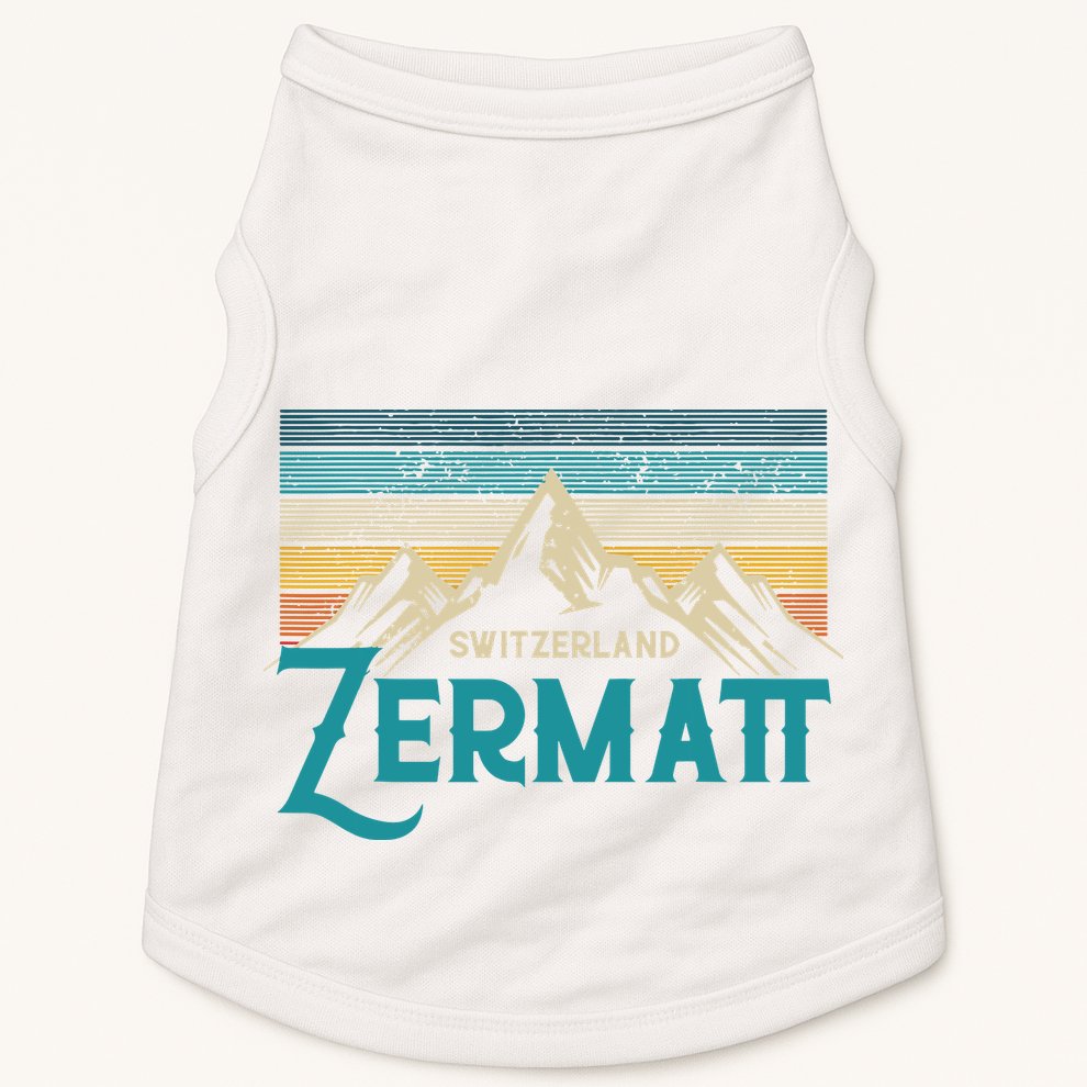 Zermatt Switzerland Swiss Vintage Mountains Souvenir Gift Doggie Tank