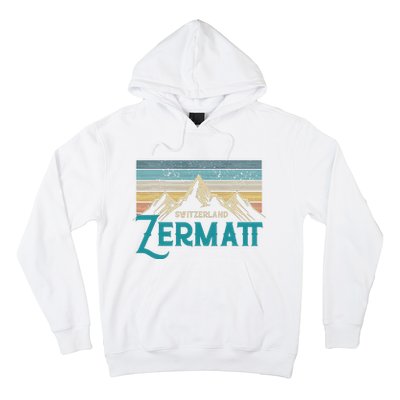 Zermatt Switzerland Swiss Vintage Mountains Souvenir Gift Hoodie