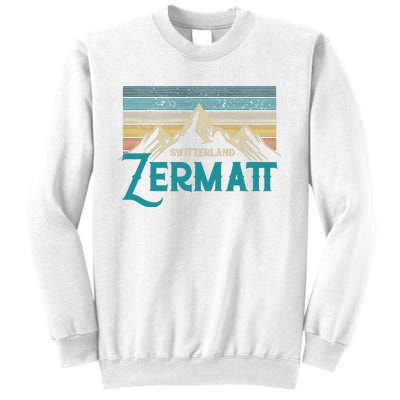 Zermatt Switzerland Swiss Vintage Mountains Souvenir Gift Sweatshirt