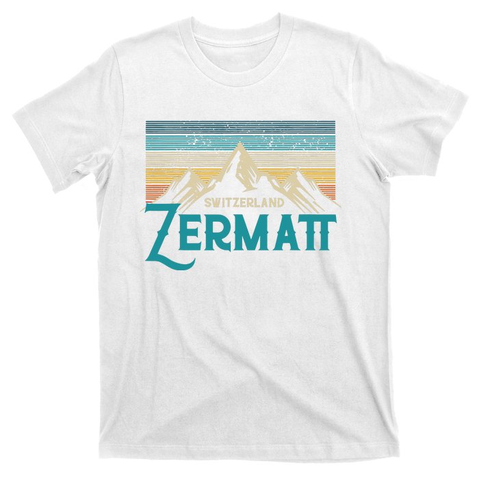 Zermatt Switzerland Swiss Vintage Mountains Souvenir Gift T-Shirt