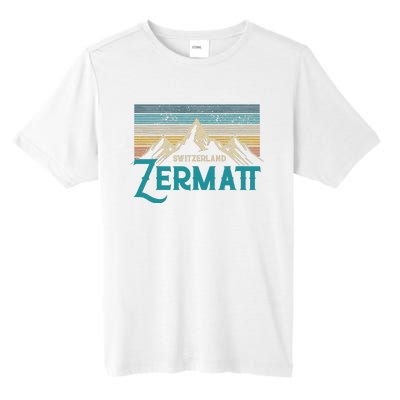 Zermatt Switzerland Swiss Vintage Mountains Souvenir Gift Tall Fusion ChromaSoft Performance T-Shirt