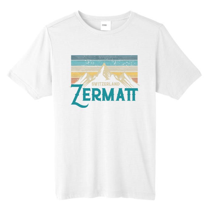 Zermatt Switzerland Swiss Vintage Mountains Souvenir Gift Tall Fusion ChromaSoft Performance T-Shirt