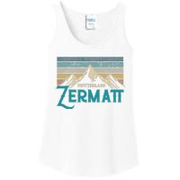 Zermatt Switzerland Swiss Vintage Mountains Souvenir Gift Ladies Essential Tank