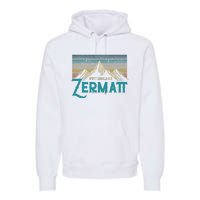 Zermatt Switzerland Swiss Vintage Mountains Souvenir Gift Premium Hoodie