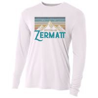 Zermatt Switzerland Swiss Vintage Mountains Souvenir Gift Cooling Performance Long Sleeve Crew