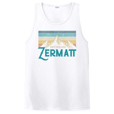 Zermatt Switzerland Swiss Vintage Mountains Souvenir Gift PosiCharge Competitor Tank