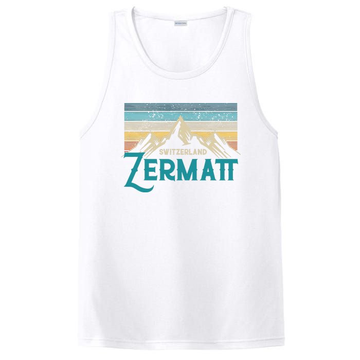 Zermatt Switzerland Swiss Vintage Mountains Souvenir Gift PosiCharge Competitor Tank