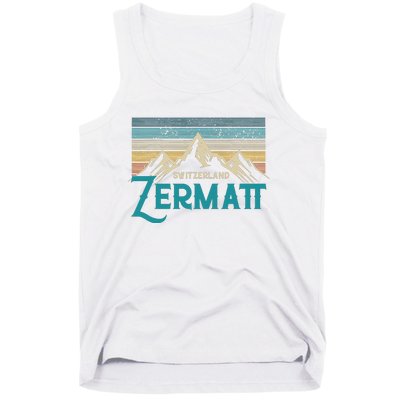 Zermatt Switzerland Swiss Vintage Mountains Souvenir Gift Tank Top