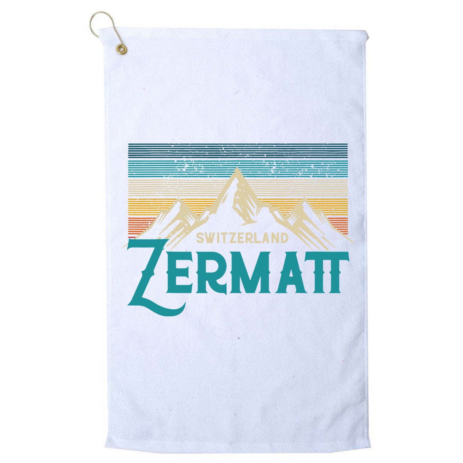 Zermatt Switzerland Swiss Vintage Mountains Souvenir Gift Golf Towel
