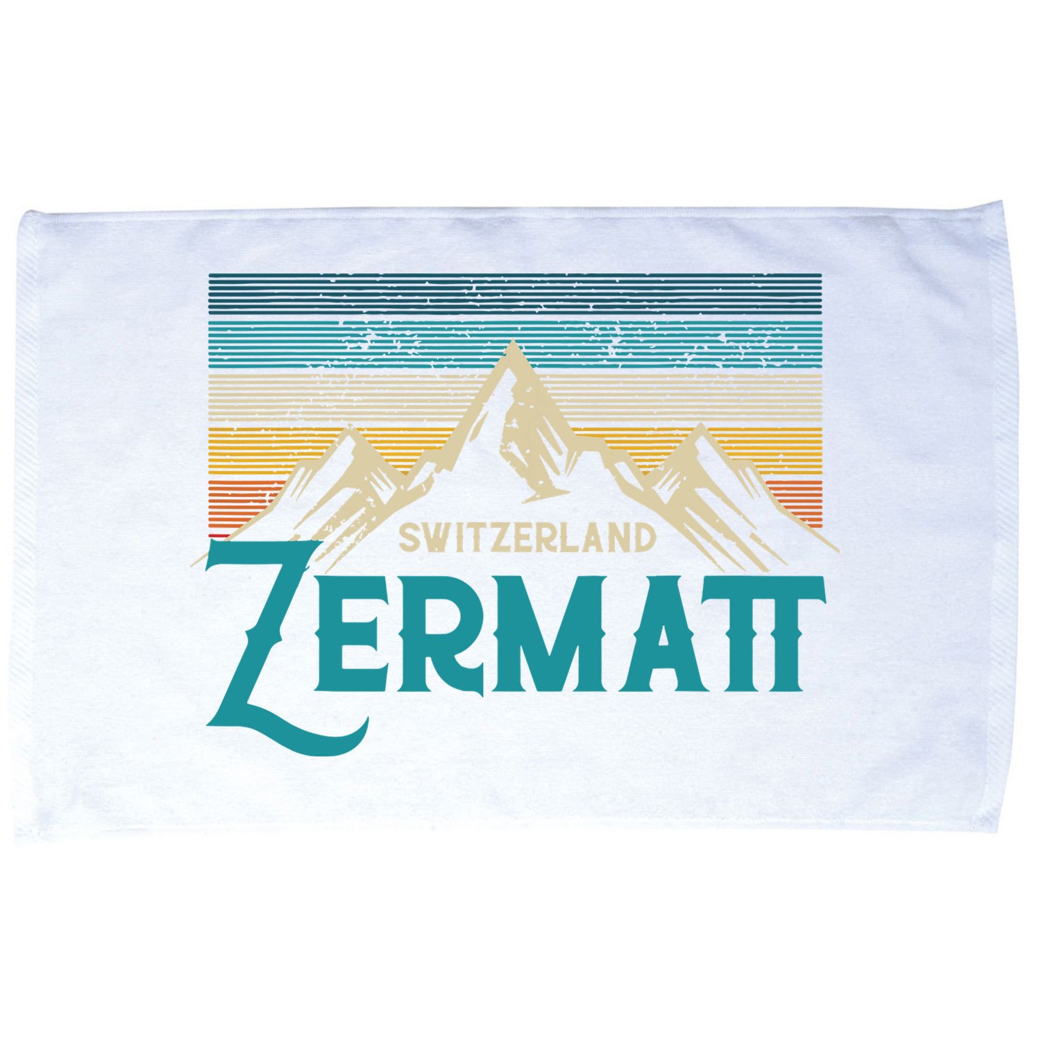 Zermatt Switzerland Swiss Vintage Mountains Souvenir Gift Microfiber Hand Towel