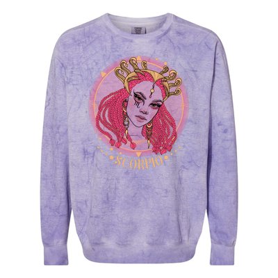 Zodiac Scorpio Scorpion Goddess Queen Colorblast Crewneck Sweatshirt