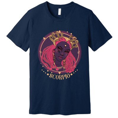 Zodiac Scorpio Scorpion Goddess Queen Premium T-Shirt