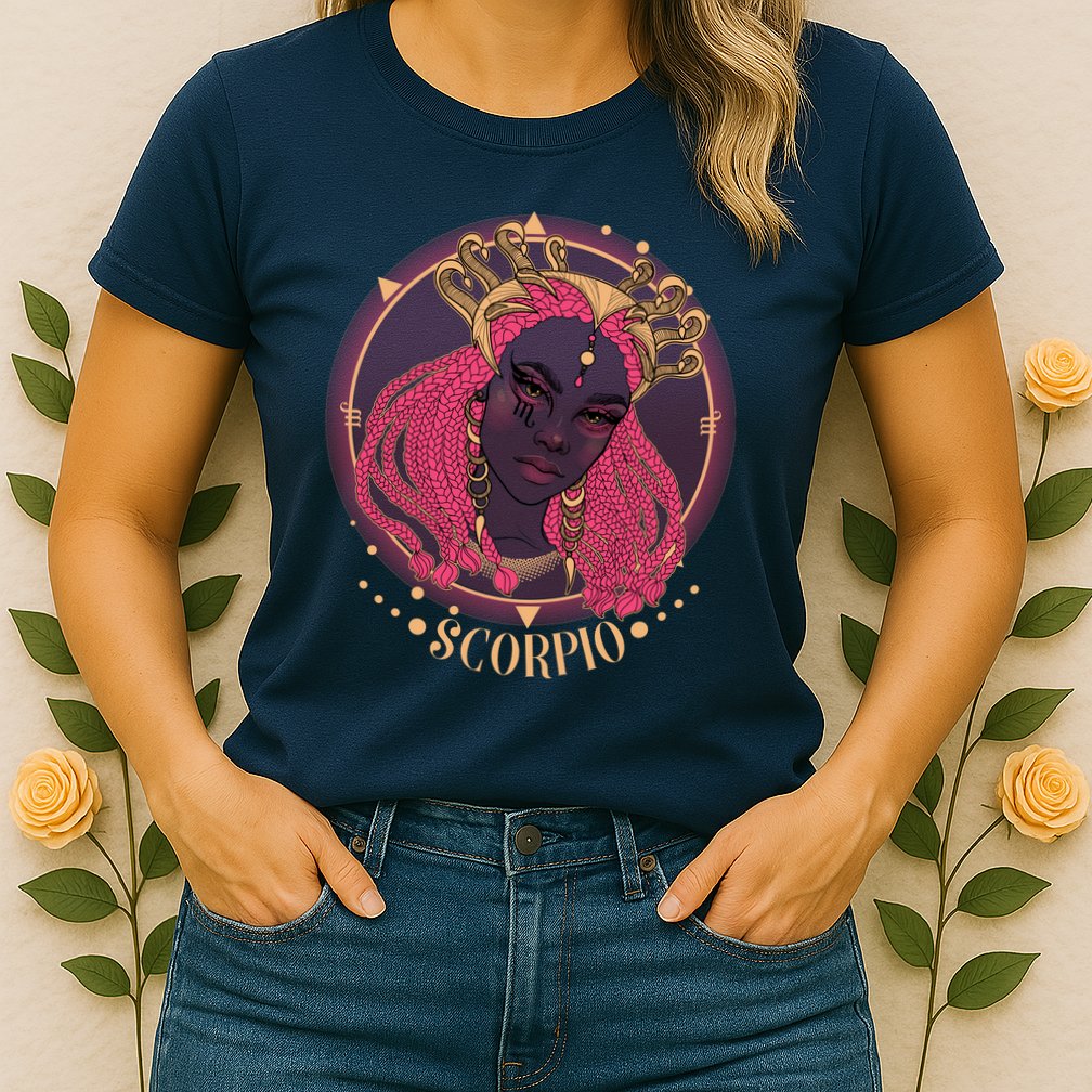 Zodiac Scorpio Scorpion Goddess Queen Womens T-Shirt