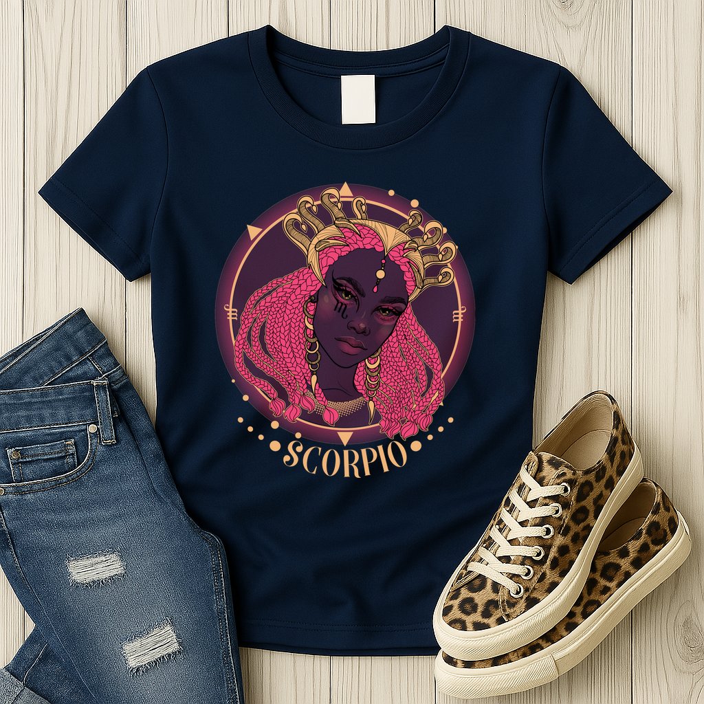 Zodiac Scorpio Scorpion Goddess Queen Womens T-Shirt